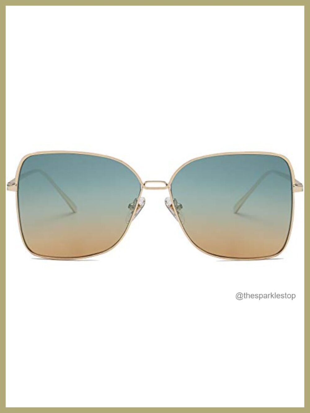 Oversized Square Sunglasses UV400 Metal Frame